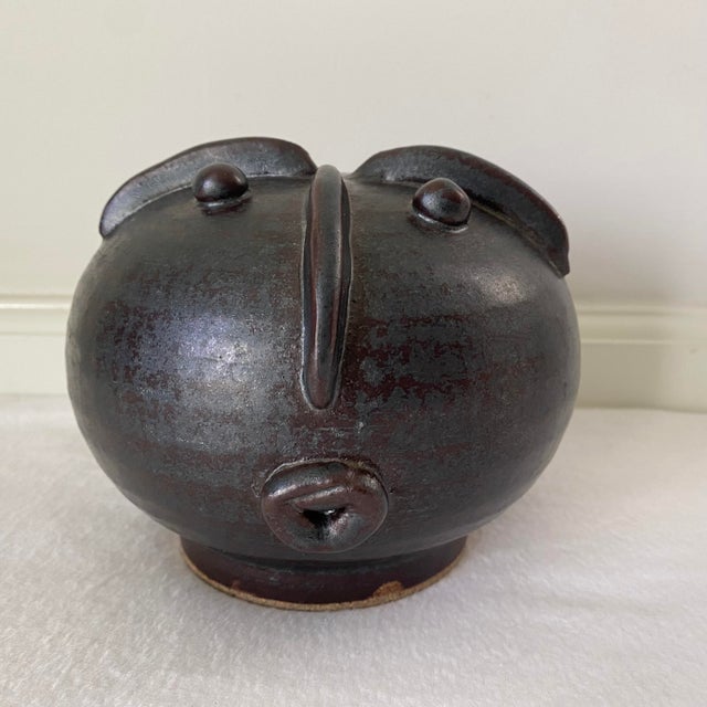 Modern Vintage Ceramic Decorative Head For Sale - Image 3 of 9