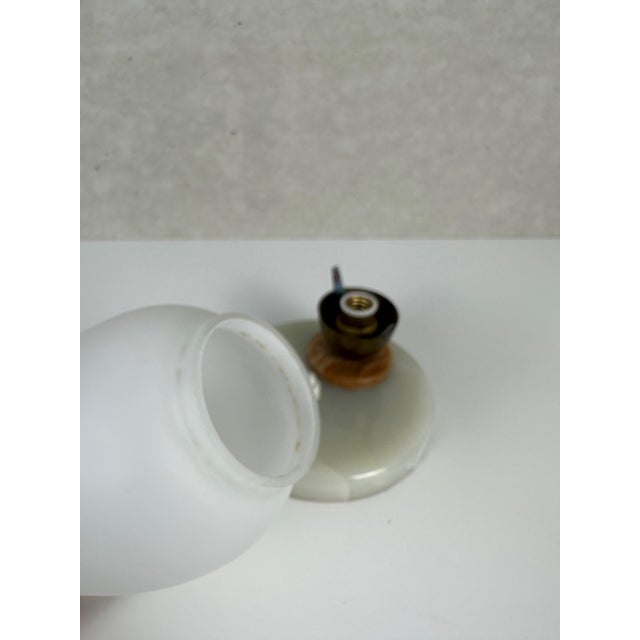 Olive Vintage Mood Lamp in Opaline Glass For Sale - Image 8 of 10