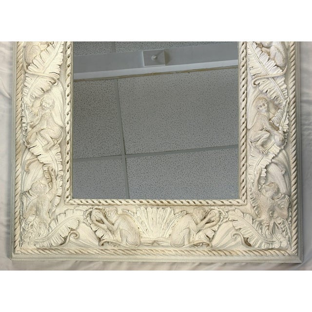 Mid Century Large Coastal Wall Mirror With Monkey and Palm Leaf Motifs For Sale - Image 9 of 18