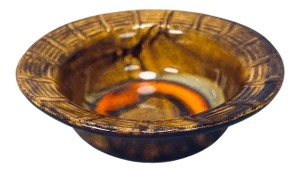 Vintage 1960s California Pottery Marcia E 600 Orange Dip Bowl