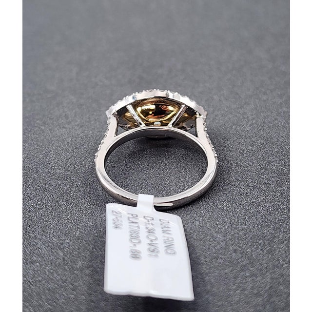 Metal 1.34 Ct Natural Yellow Marquise Diamond Ring, Size 6.5 For Sale - Image 7 of 9