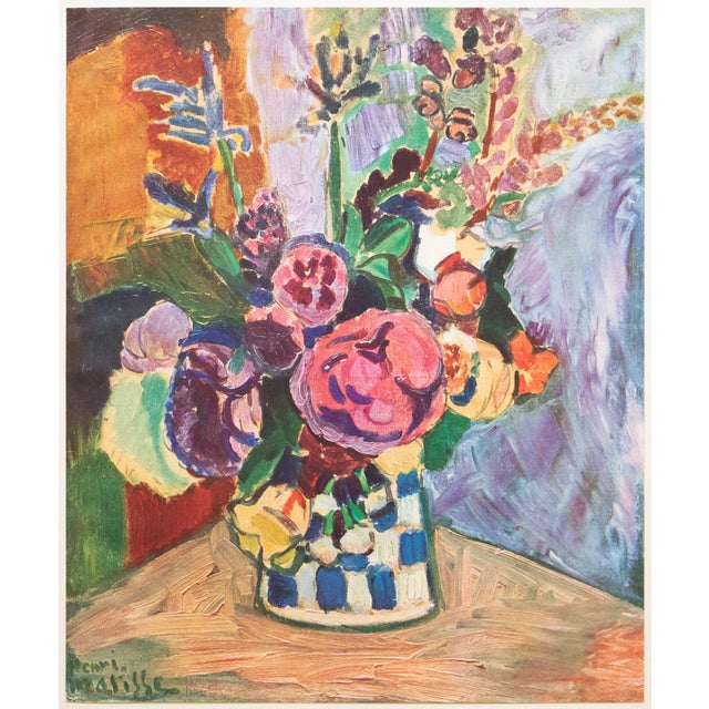 Paper 1940s After Henri Matisse "Vase of Flowers", First Edition Period Swiss Offset Lithograph For Sale - Image 7 of 7