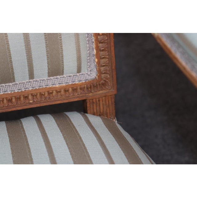 Pair 19th C French Louis XVI Style Carved Armchairs For Sale - Image 10 of 13