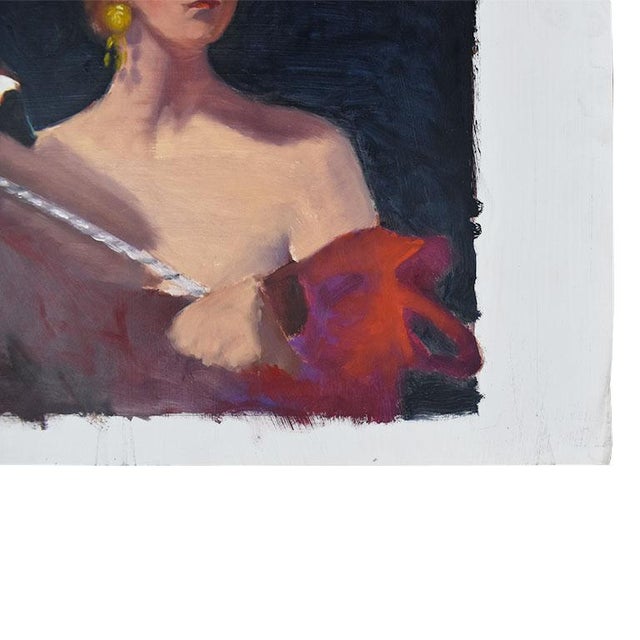Art Deco Original Mardigras Woman Painting by Clair Seglem 16.5" X 23" Signed For Sale - Image 3 of 9