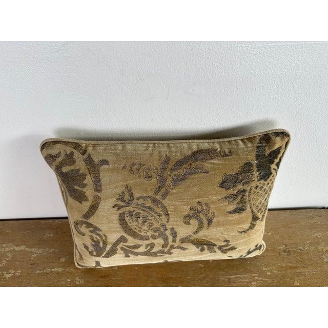 Baroque Velvet Nomi Stenciled Pillow With Linen Back For Sale - Image 3 of 6