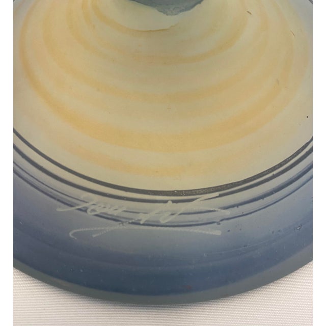 Glass Crystal De Bayel Bacchus Erte Elite Etched Art Glass Trumpet Vase For Sale - Image 7 of 7