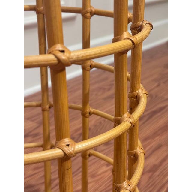 Vintage Mid Century Boho Chic Bamboo and Rattan Umbrella Stand Styled After Franco Albini For Sale In Houston - Image 6 of 11