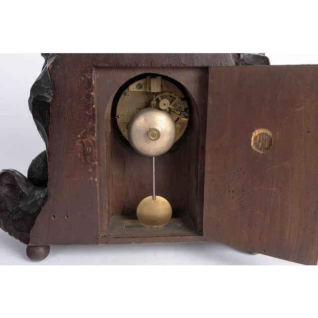 Carved Wooden Mantelclock, 19th Century For Sale - Image 9 of 11