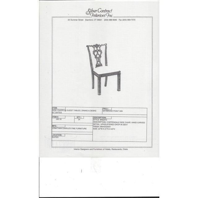 Jonathan Charles Buckingham Collection Mahogany Chippendale Dining Chairs For Sale - Image 14 of 14