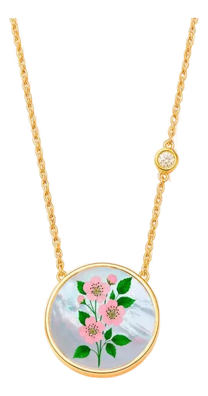 May Birth Month Flower Pendant - Hawthorn Flower Pendant