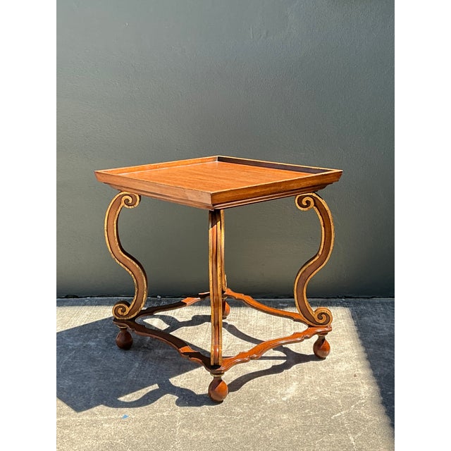 Vintage Gilt Tipped Side Table For Sale - Image 4 of 12