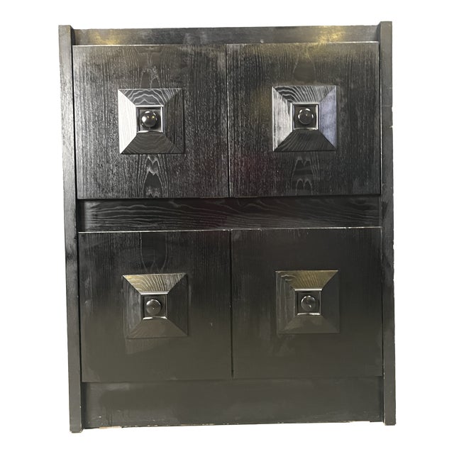 Brutalist Black Bar Cabinet, 1970s For Sale