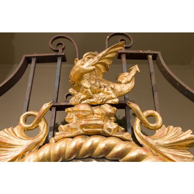 English Carved Giltwood Convex Mirror with Mythical Creatures, circa 1840 For Sale In Atlanta - Image 6 of 11