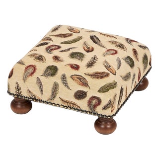 Feathers Tapestry Footstool For Sale
