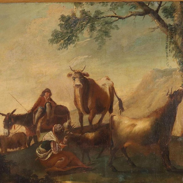 Landscape with Shepherds, 18th Century, Framed For Sale - Image 3 of 11