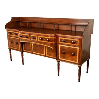 Antique Georgian Irish Inlaid Cuban Mahogany Country House Sideboard Donegal For Sale