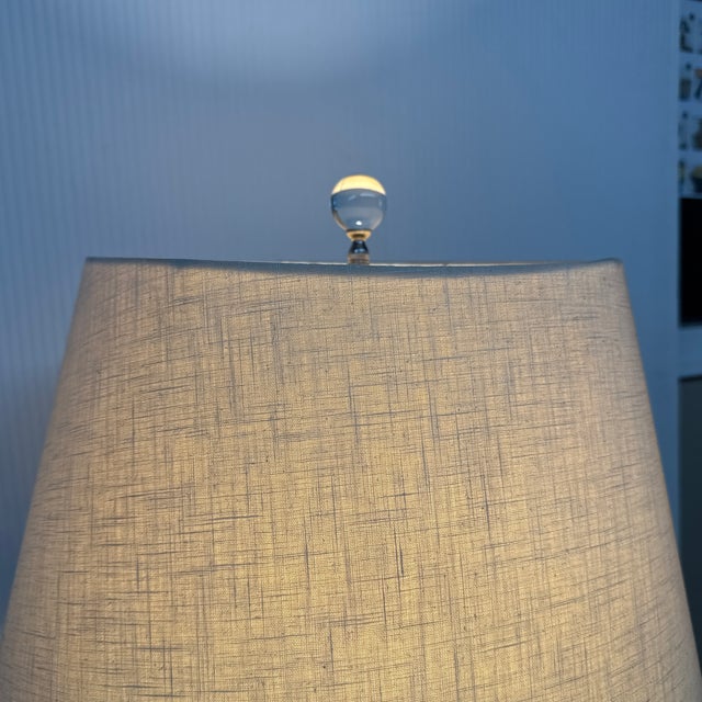 White Blue + White Porcelain Table Lamp For Sale - Image 8 of 11