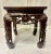 Late 20th Century Vintage Asian Carved Wood Side Tables Stands With Lotus Flower Design and Marble Top-a Pair For Sale - Image 5 of 12