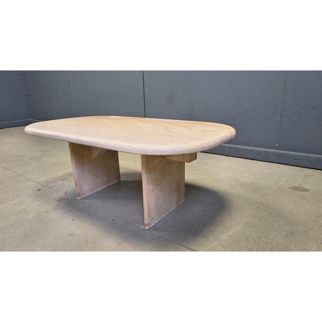1970s Vintage Italian Travertine Coffee Table, 1970s, Set of 6 For Sale - Image 5 of 14