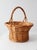 Brown Vintage Round Wicker Gathering Basket With Handle For Sale - Image 8 of 13