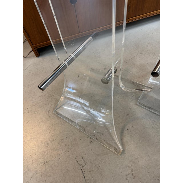 Metal Set of 3 Charles Hollis Jones for Hill Manufacturing in Lucite & Chrome For Sale - Image 7 of 13