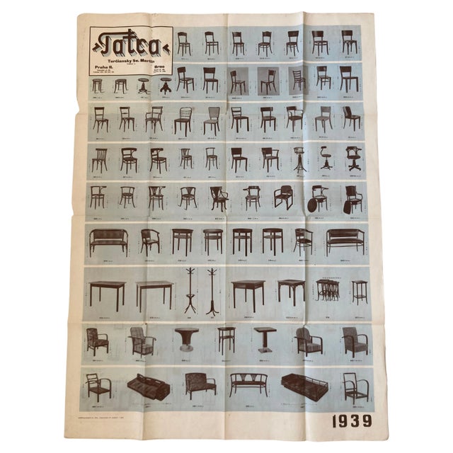 1920s XXL Vintage Czechoslovakian Art Deco Tatra Furniture Poster, 1920s For Sale - Image 5 of 5