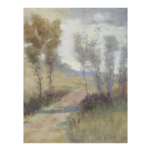 Late 19th Century Impressionist Country Road Landscape Painting