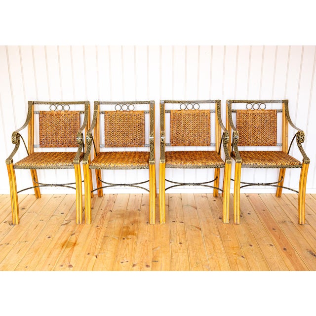 1970s Vintage Bohemian Glass Dining Table and Armchairs, 1970s, Set of 5 For Sale - Image 5 of 18