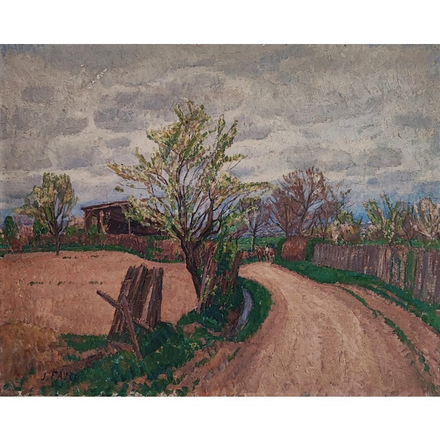 Josef Favre, Printemps à Bernex, Oil on Canvas For Sale - Image 11 of 11