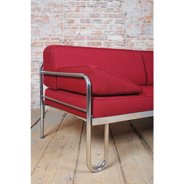 This architecturally clean and visually captivating sofa in the spirit of Bauhaus functionalism dates from the 1930s in...