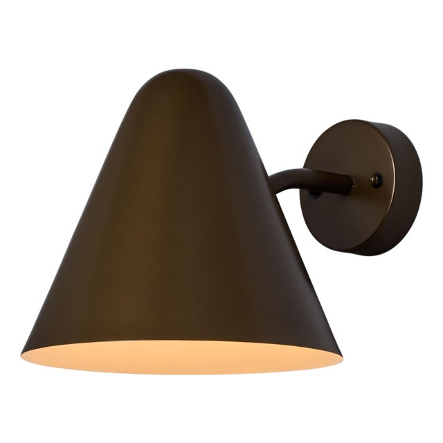 Mid-Century Modern 'ZuZu' Brown Painted Brass Wall Sconce in the Style of Jacques Biny For Sale