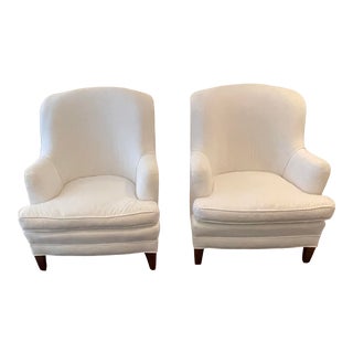 Random Harvest White Arm Chairs - a Pair For Sale