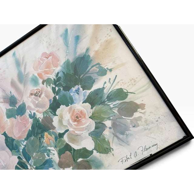 Traditional Vintage 1989 “Rose Explosion” Floral Print by Robert Fleming For Sale - Image 3 of 7