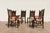 Set of 6 Spanish Revival Carved Wood & Tan Leather Dining Chairs For Sale - Image 4 of 18