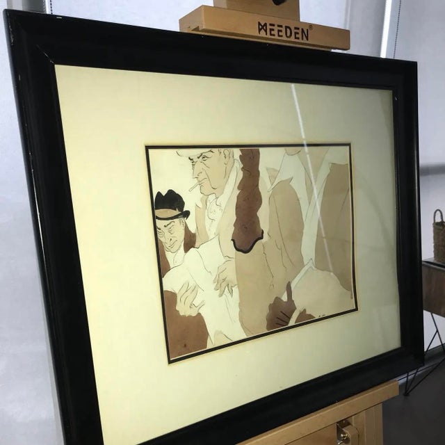 The School of Paris Coa Stamped on Back Victor DI Gesu Mid 20th Century Private Collection Ca Artists Wall Art Mobsters 30’s Disney Early Piece For Sale - Image 3 of 9