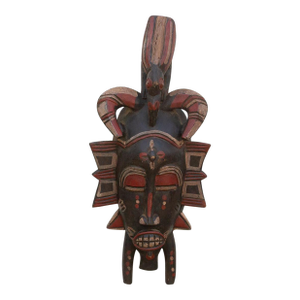 Painted "Lipiko" African Mask, a Guardian Spirit