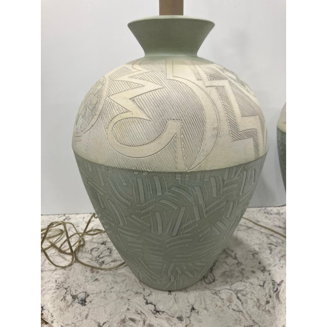 Celadon Pair of Vintage California Lamps For Sale - Image 8 of 12