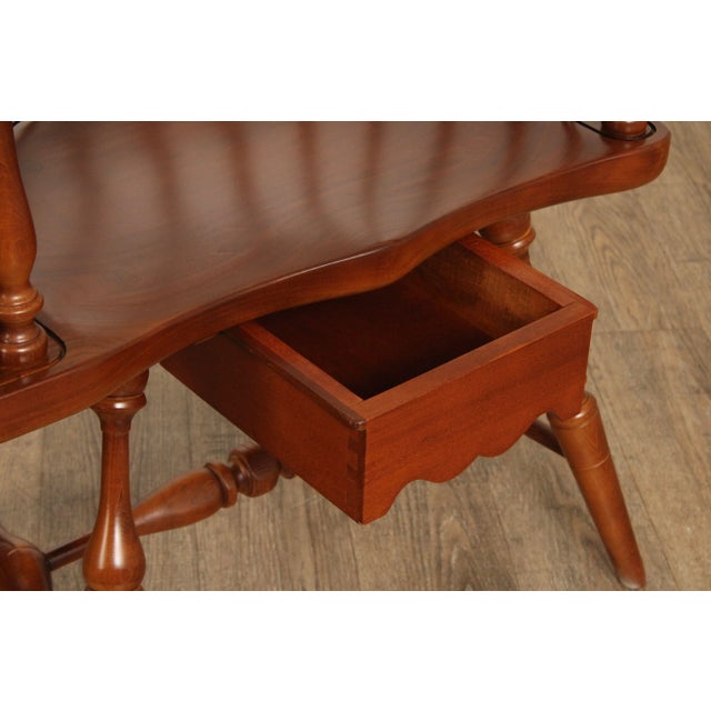 Traditional Frederick Duckloe Cherry Windsor Style Writing Armchair For Sale - Image 3 of 12