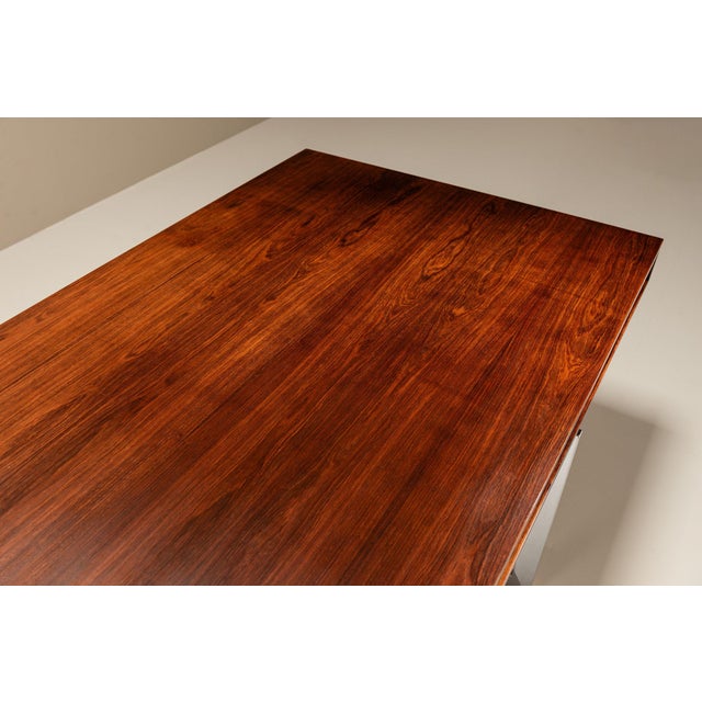 Brown Desk in Rosewood and Chrome by Bodil Kjaer, Denmark, 1960s For Sale - Image 8 of 13