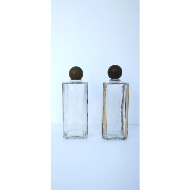French Art Deco Glass Bottles From Paris, Pair For Sale - Image 4 of 11