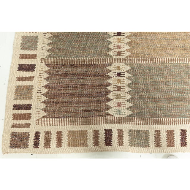 Modern Flatweave Geometric Warm Tan Handmade Rug "Dentelle" by Doris Leslie Blau For Sale - Image 9 of 9