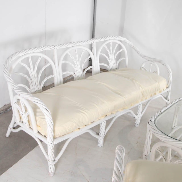 Bleached Rattan Lounge Set, 1970s, Set of 4 For Sale - Image 4 of 17