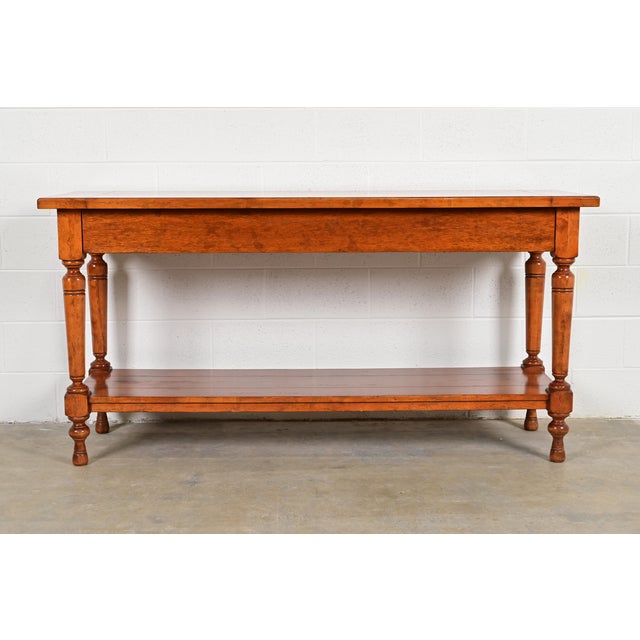 French Provincial Baker Furniture Italian Provincial Carved Maple Sideboard Buffet or Console Table For Sale - Image 3 of 12