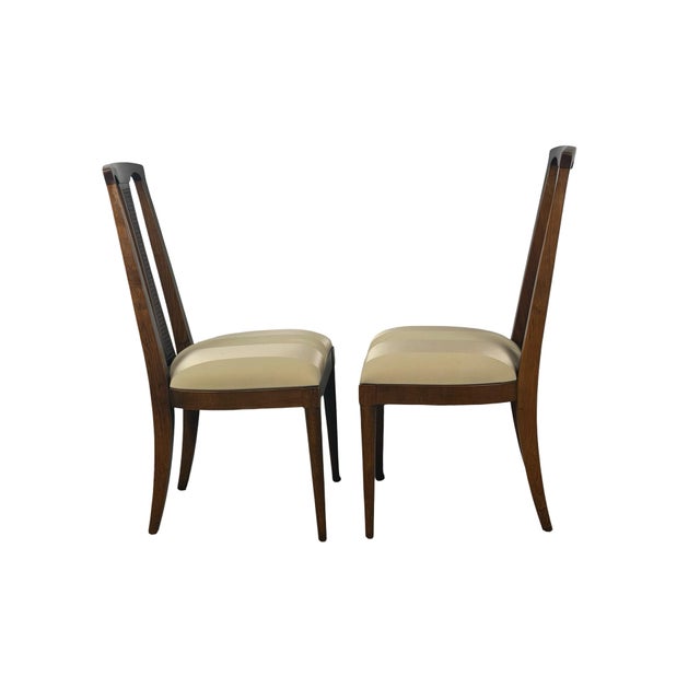Pair of Vintage Mid-Century Modern High-Back Cane Dining Chairs, Stamped Denmark For Sale - Image 16 of 18