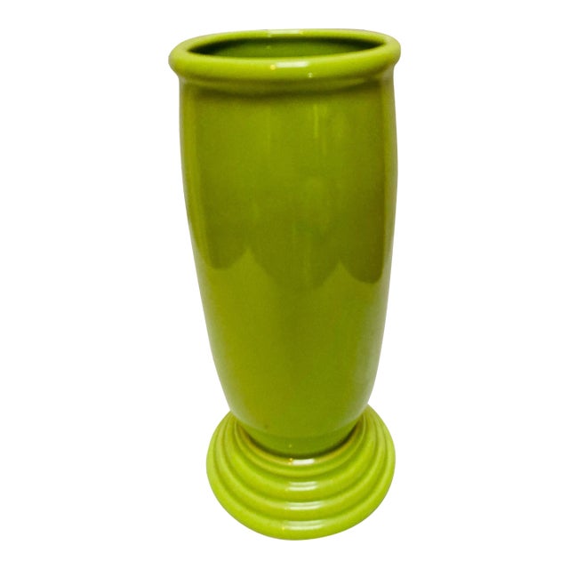 Fiesta Millennium Lll Chartreuse Green Art Deco Style Vase For Sale