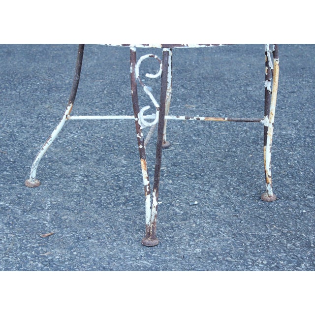 Metal Mid Century Vintage Set of Four Wrought Iron Garden Chairs For Sale - Image 7 of 12