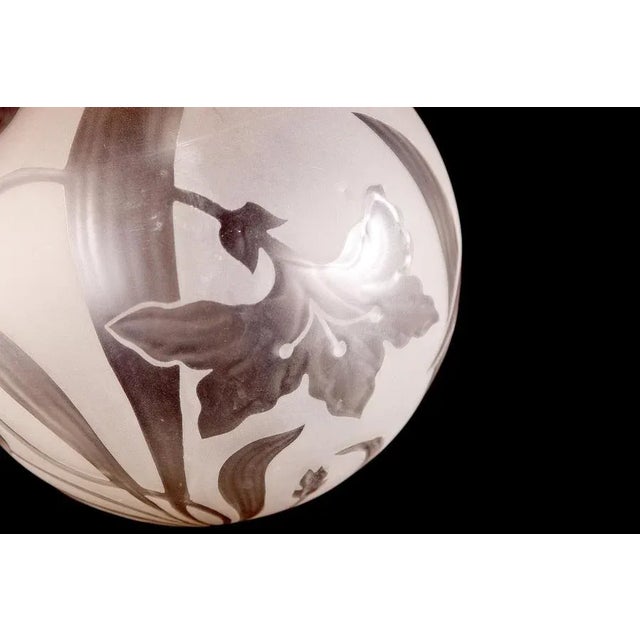 Liberty Engraved Glass Sphere Chandelier or Lantern, Italy, 1940 For Sale - Image 6 of 16
