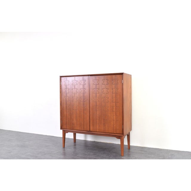 Brown Mid-Century Modern Teak Highboard by Rastad & Relling for Eidsfjord Møbelfabrikk, 1950s For Sale - Image 8 of 13