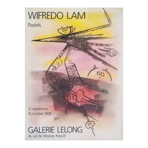 1988 Wilfredo Lam Lelong Gallery Exhibition Poster