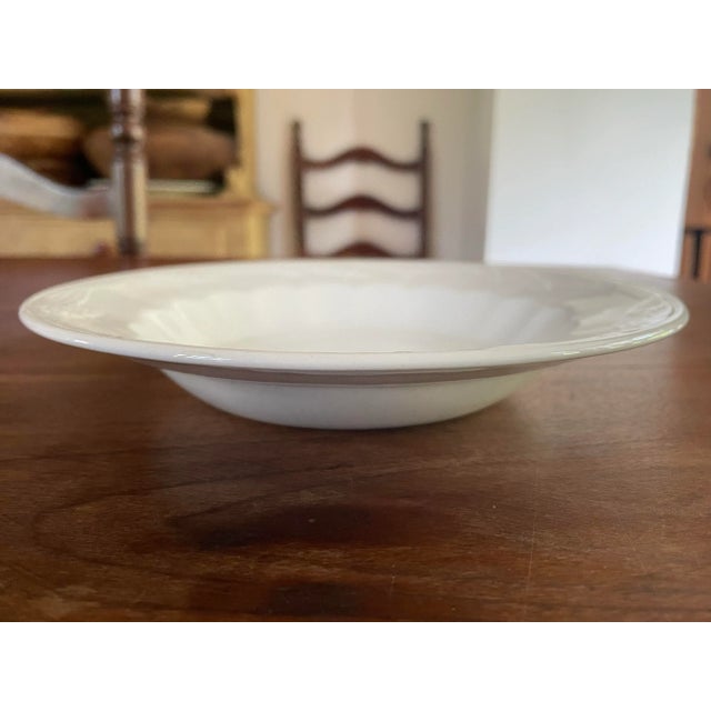 1960s Vintage English Ironstone Soup Pasta Bowls - Set of 4 - White Wheat Pattern For Sale - Image 5 of 7